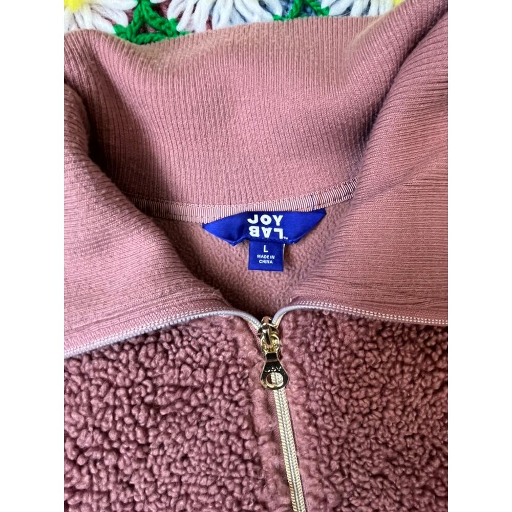 JoyLab Sherpa Pink Quarter Zip Pull Over Jacket - Picture 7 of 10